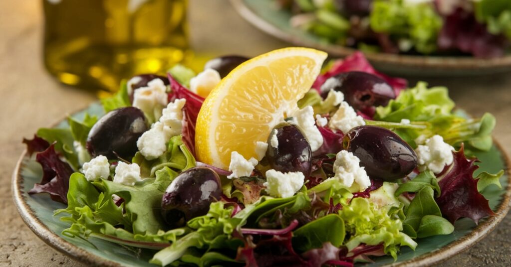 A Mediterranean-inspired house salad