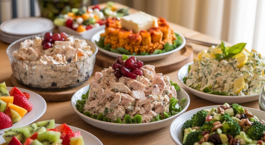 Variety of chicken salad dishes at Chicken Salad Chick