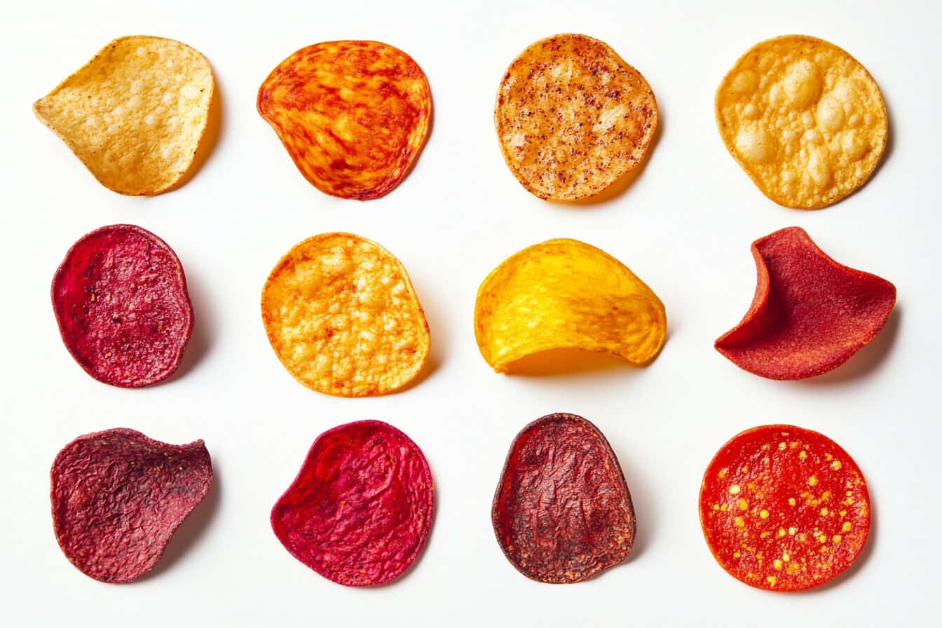 Colorful Assortment Of Spicy And Flavorful Chips