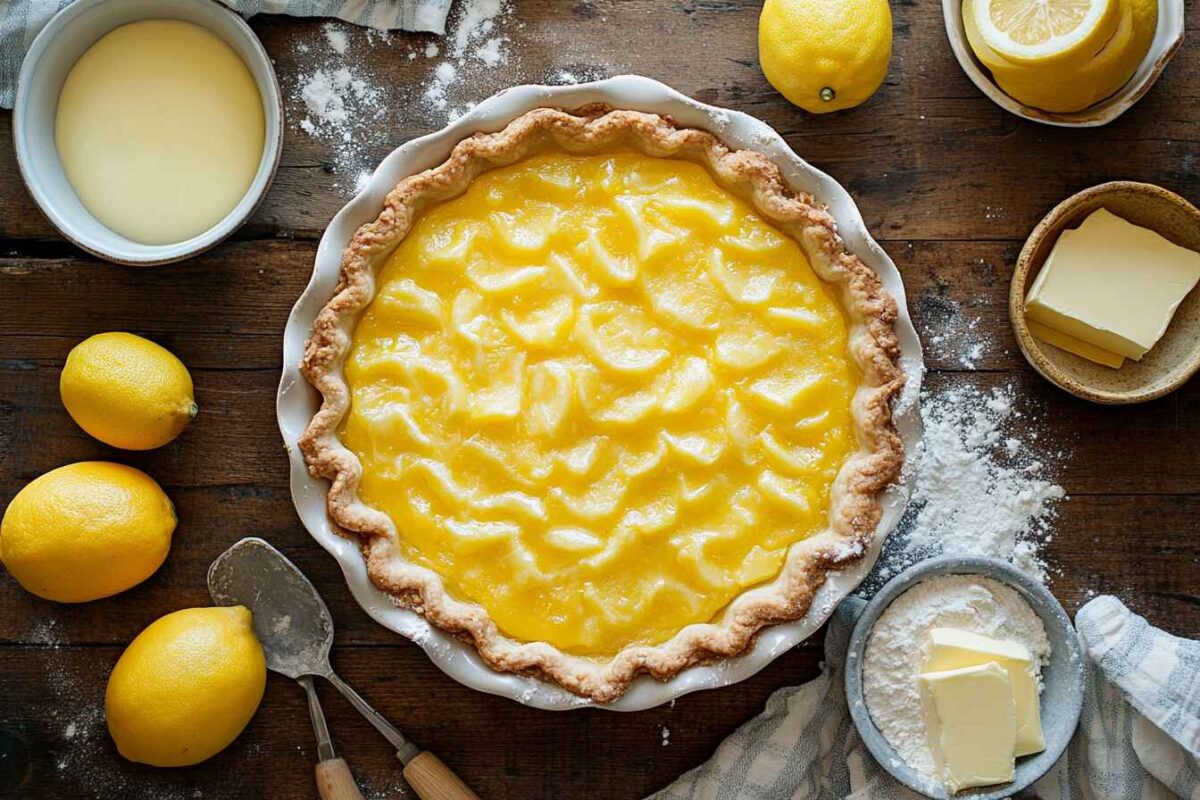 Zesty Lemon Cream Cheese Dump Cake You’ll Love 2 Ingredients For Lemon Cream Cheese Dump Cake On A Wooden Counter